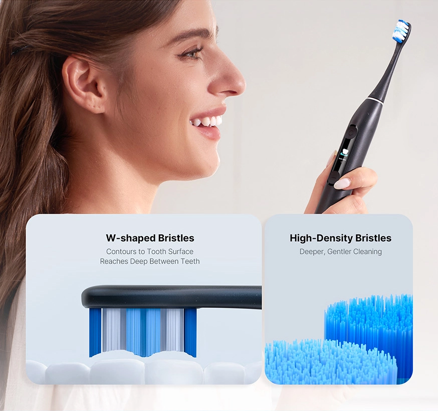 97% Improved Cleaning Power vs. Flat Bristles